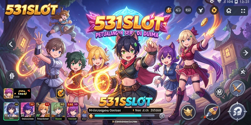 Screenshot gameplay 531SLOT menampilkan aksi seru di dunia anime.
