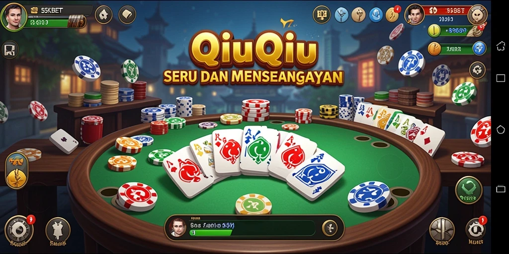 Tampilan gameplay seru 55KBET di QiuQiu.