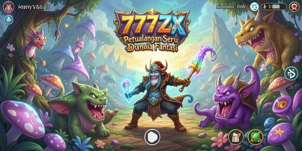 Tampilan gameplay petualangan di dunia fantasi 777ZX.