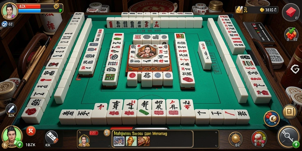 Screenshot gameplay 8ZK menampilkan keseruan permainan Mahjong.