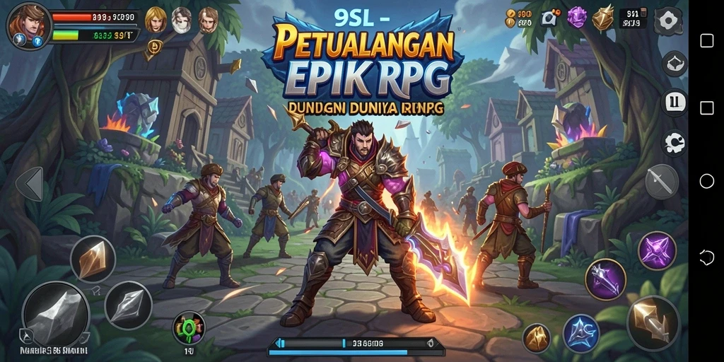 Tampilan gameplay menarik dari 9SL dengan pertempuran RPG yang intens.