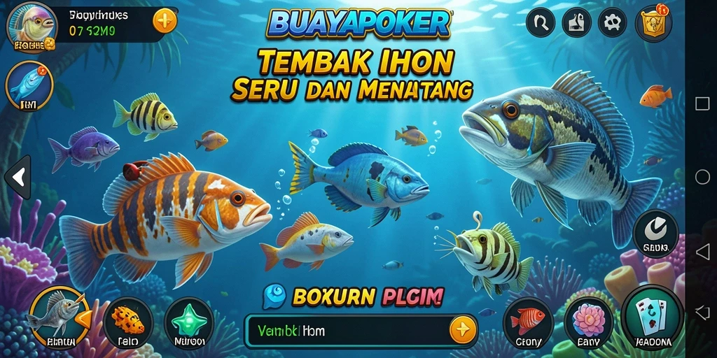 Screenshot gameplay Tembak Ikan yang seru dan menantang di BUAYAPOKER.