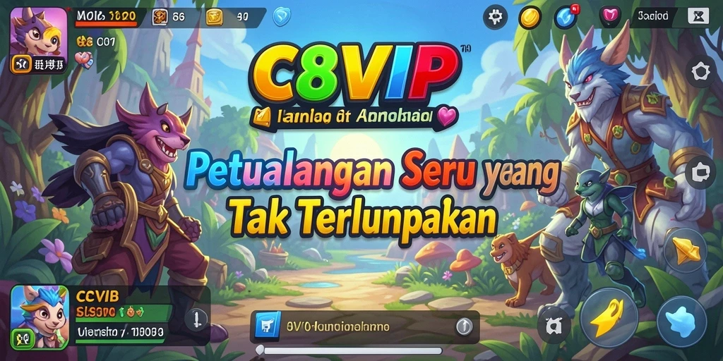 Screenshot dari gameplay C8VIP yang menampilkan aksi petualangan epik.
