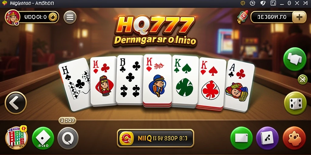 Screenshot dari gameplay menarik HQ777 dalam aksi domino.