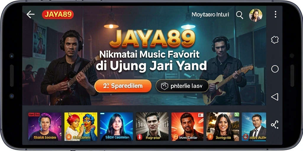 Tampilan gameplay interaktif dari JAYA89 saat memainkan musik.
