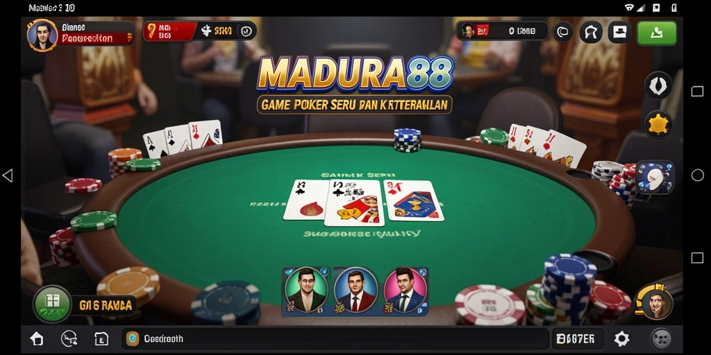 Gameplay MADURA88 menampilkan suasana permainan poker yang mendebarkan dan kompetitif.