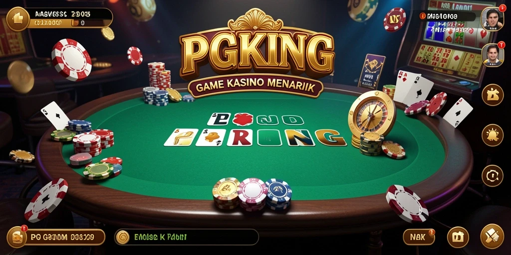 Tampilan gameplay PGKING yang menarik dengan grafik penuh warna dan fitur interaktif.