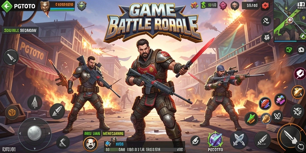 Tampilan utama PGTOTO yang menampilkan aksi Battle Royale yang seru.