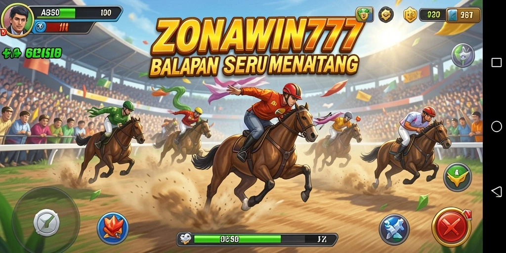 Screenshot gameplay ZONAWIN777 dengan balapan seru dan adrenalin tinggi.